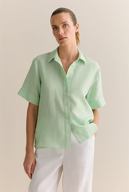 Delave Linen Short Sleeve Shirt