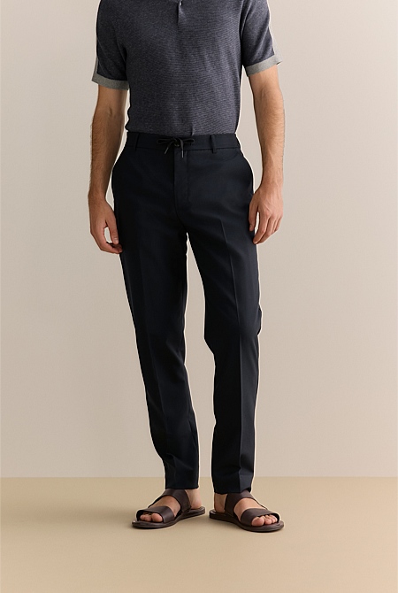 Italian Wool Tapered Pull On Trouser