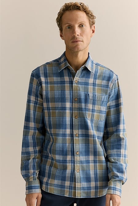 Regular Fit Cotton Slub Check Shirt