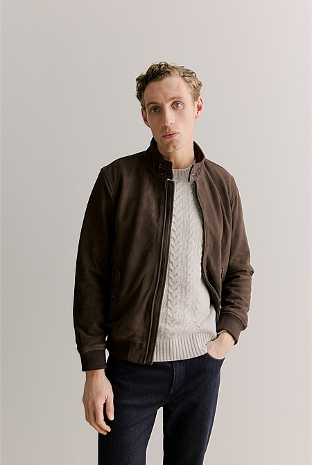 Regular Fit Suede Bomber