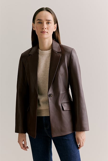 Leather Tailored Blazer