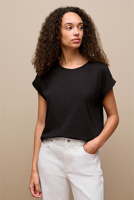 Australian Cotton Cuff Sleeve T-shirt