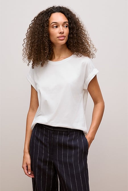 Australian Cotton Cuff Sleeve T-shirt