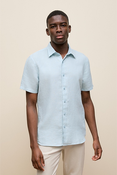 Linen End On End Short Sleeve Shirt