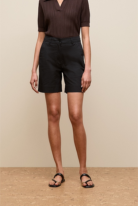 Stretch Cotton Tailored Short
