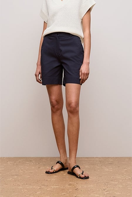 Stretch Cotton Tailored Short