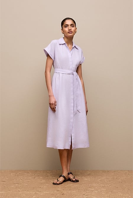 Linen Panelled Shirt Dress