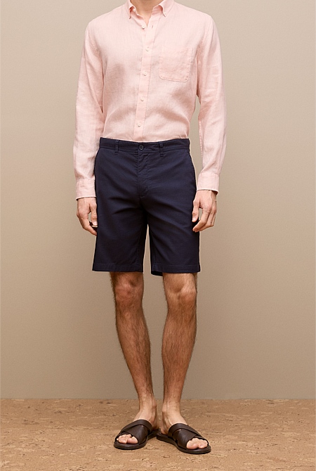 Stretch Cotton Dobby Longline Short