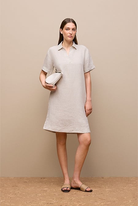 Linen Popover Shift Dress