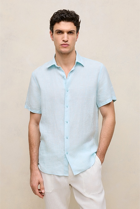 Regular Fit Linen Short Sleeve Shirt