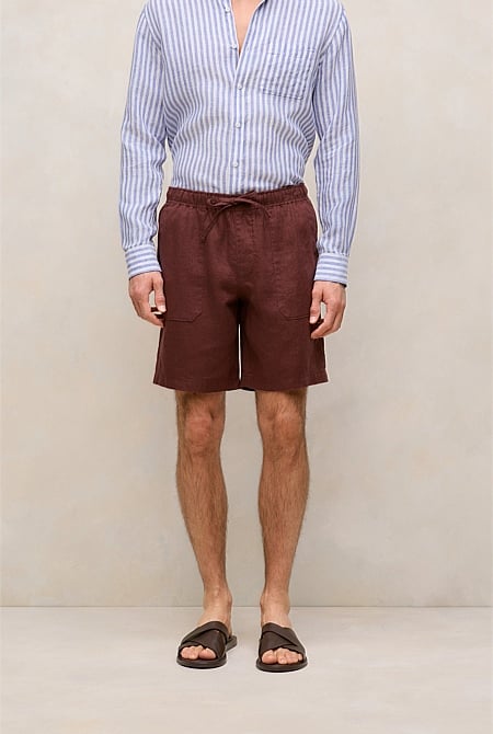 Linen Patch Pocket Drawcord Short