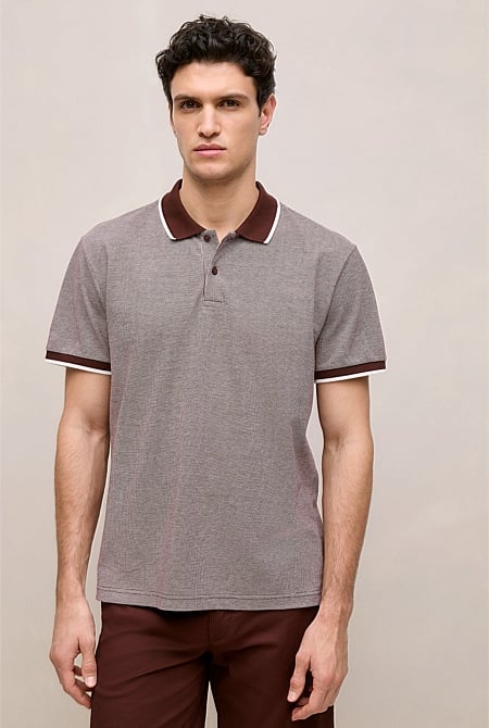 Cotton Birdseye Tipped Polo