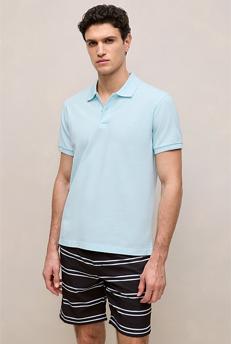 Pique Monogram Short Sleeve Polo