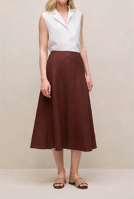 Delave Linen Bias Skirt
