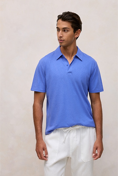 Linen Cotton Jersey Polo