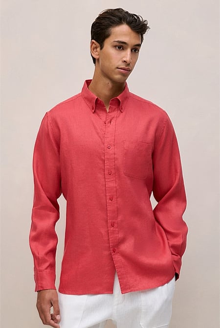 Regular Fit Linen Classic Long Sleeve Shirt
