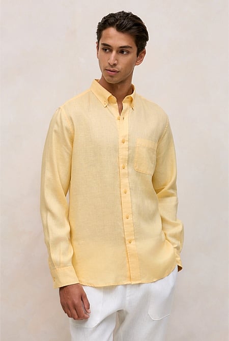 Regular Fit Linen Classic Long Sleeve Shirt