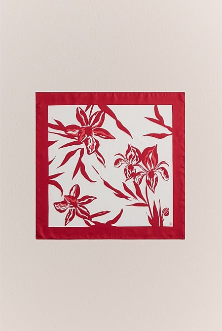 Wild Iris Silk Twill Scarf