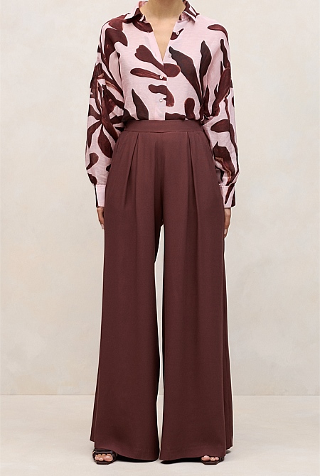 Pleat Detail Palazzo Pant