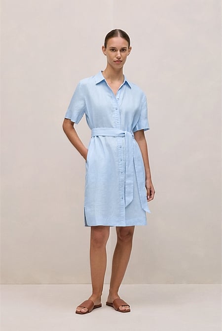 Linen Belted Shift Dress