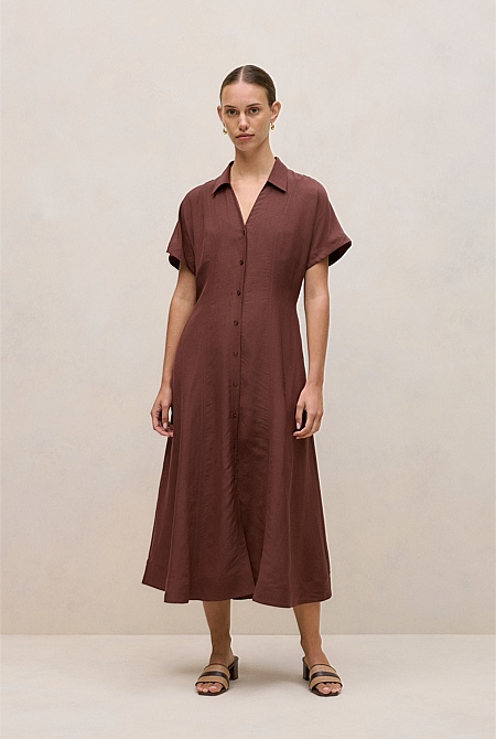 Soft Seam Detail Shirt Dress