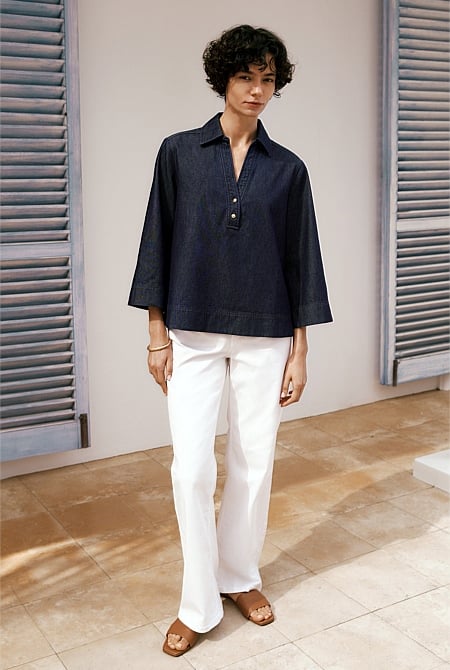 Denim Popover Shirt