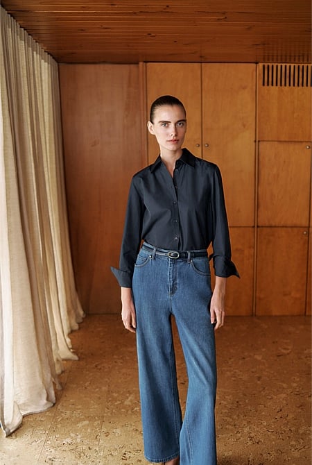 Cotton Poplin Long Sleeve Shirt