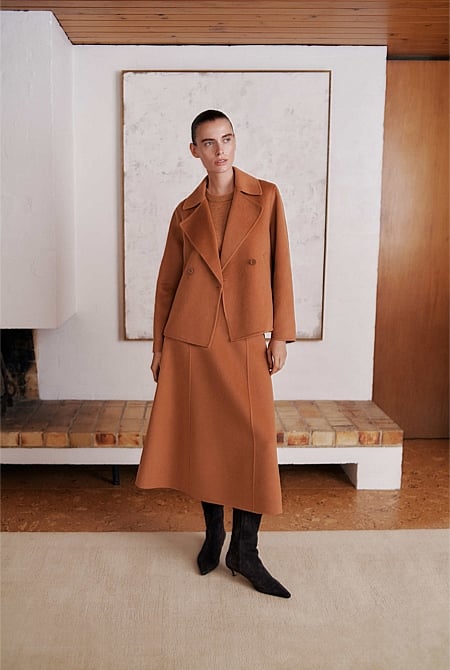 Double Faced Wool Skirt