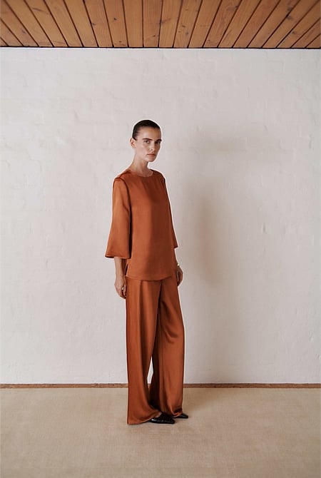Satin Bias Cut Pant