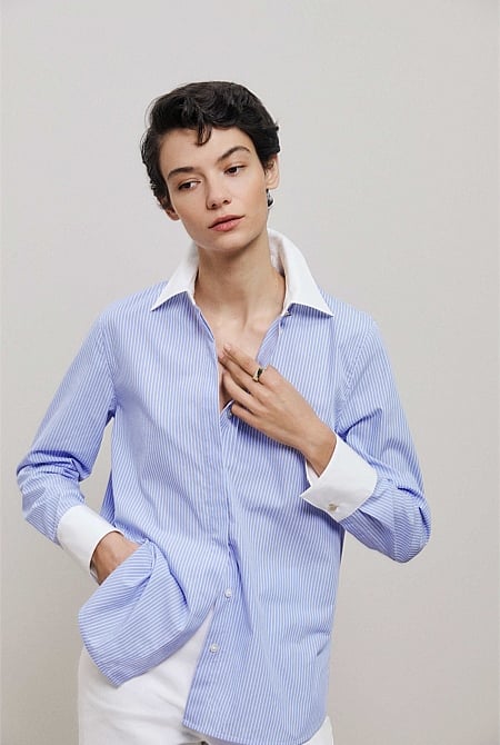 Jacquard Stripe Contrast Shirt