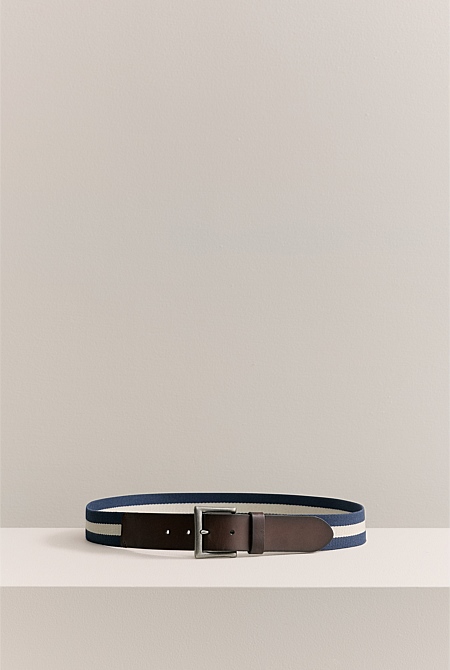 Striped Webbing Belt