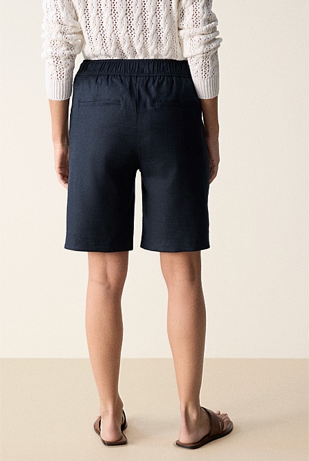 Stretch Linen Blend Short