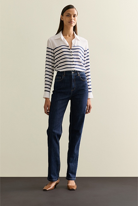 Silk Breton Stripe Shirt