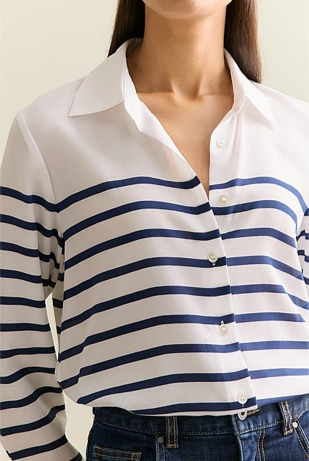 Silk Breton Stripe Shirt