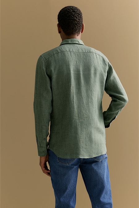 Tailored Fit Delave Linen Long Sleeved Shirt