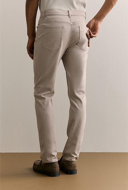 Garment Dyed Cotton Five Pocket Pant