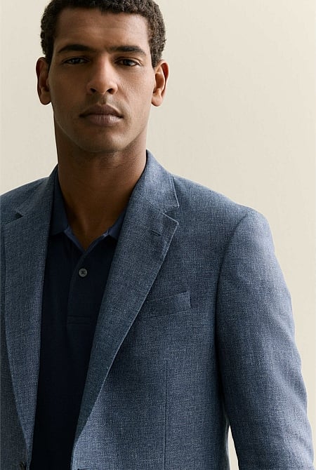 Tailored Fit Italian Linen Blend Blazer