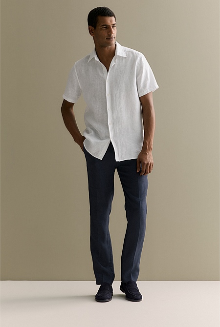 Regular Fit Linen Short Sleeve Shirt