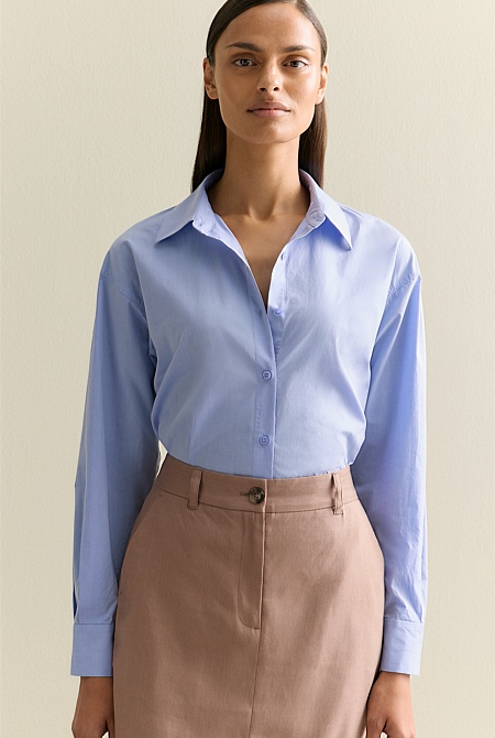 Yarn Dyed Cotton Pleat Sleeve Shirt