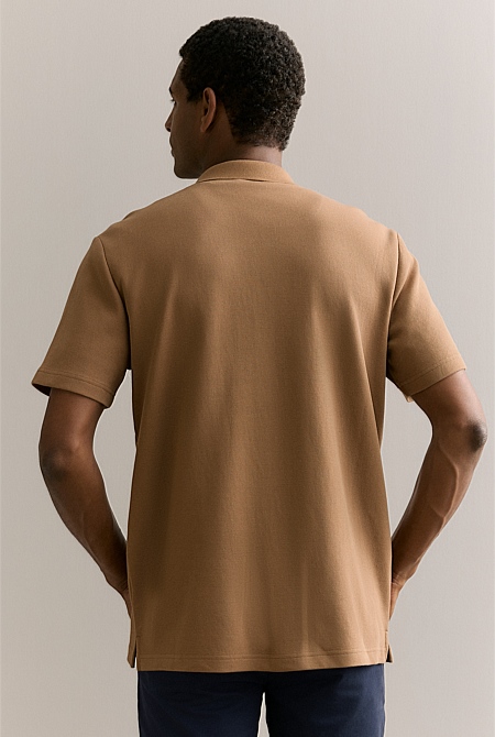 Regular Fit Cotton Blend Pique Shirt