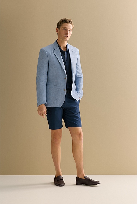 Tailored Fit Irish Linen Puppytooth Blazer