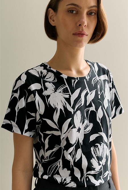 Pima Cotton Floral T-shirt