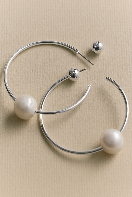 Eloise Pearl Hoop Earrings