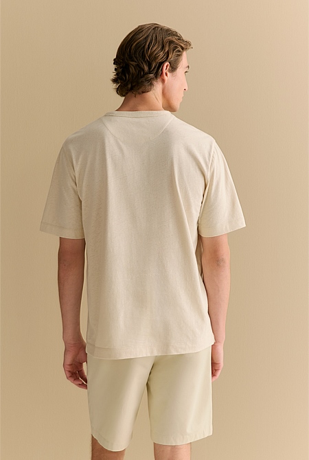 Linen Cotton Relaxed Crew T-shirt