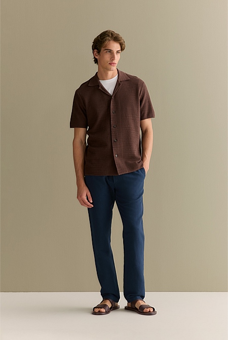 Cotton Linen Textured Knit Shirt