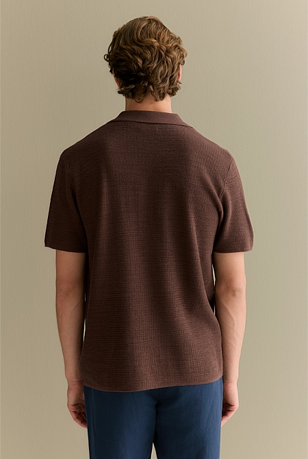 Cotton Linen Textured Knit Shirt