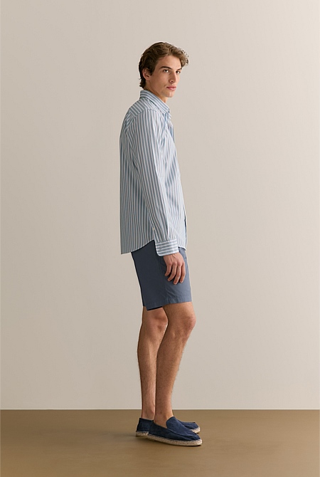 Cotton Poplin Multi Stripe Shirt