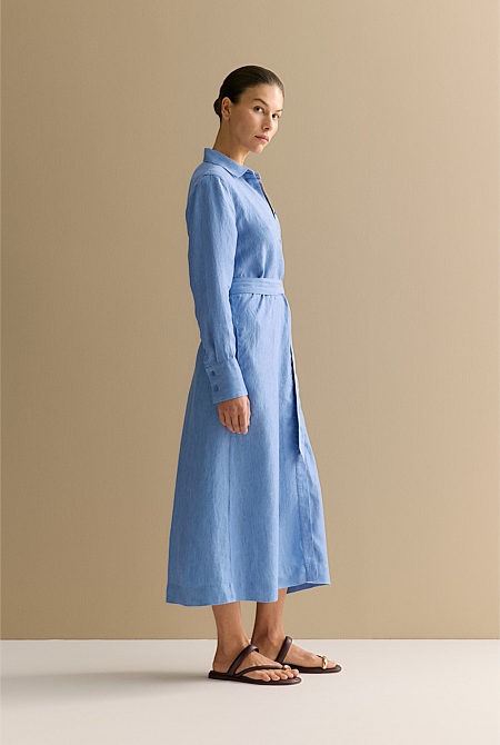 Delave Linen Classic Shirt Dress