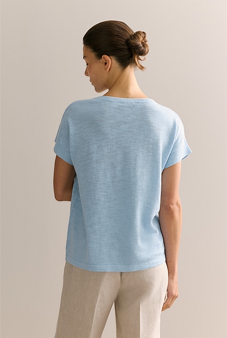 Linen Cotton Relaxed Crew T-shirt