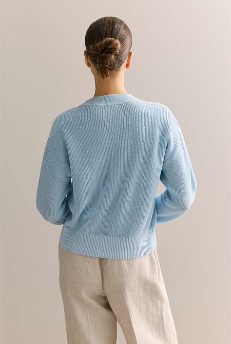 Linen Cotton Relaxed Cardigan